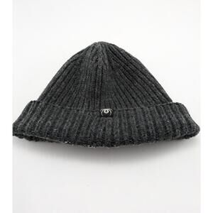 Mens Spyder Gray Wool Heavy Knit Stretch Comfort Winter Beanie Cap Hat One Size
